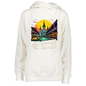 Traveling Lovers We Stand Nola Strong New Orleans Costume Womens Funnel Neck Pullover Hood