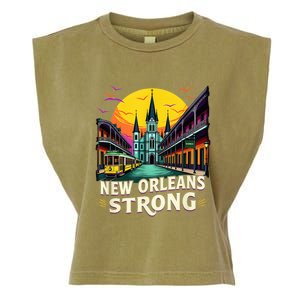 Traveling Lovers We Stand Nola Strong New Orleans Costume Garment-Dyed Women's Muscle Tee