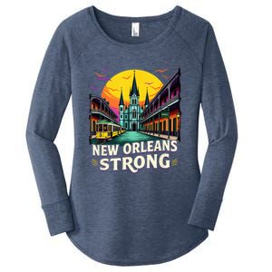 Traveling Lovers We Stand Nola Strong New Orleans Costume Women's Perfect Tri Tunic Long Sleeve Shirt