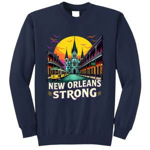 Traveling Lovers We Stand Nola Strong New Orleans Costume Tall Sweatshirt