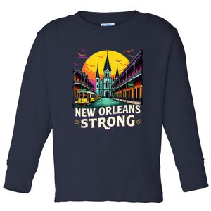 Traveling Lovers We Stand Nola Strong New Orleans Costume Toddler Long Sleeve Shirt