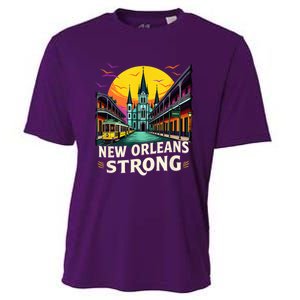 Traveling Lovers We Stand Nola Strong New Orleans Costume Cooling Performance Crew T-Shirt