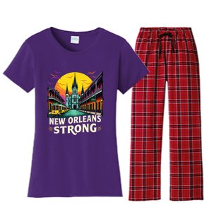 Traveling Lovers We Stand Nola Strong New Orleans Costume Women's Flannel Pajama Set