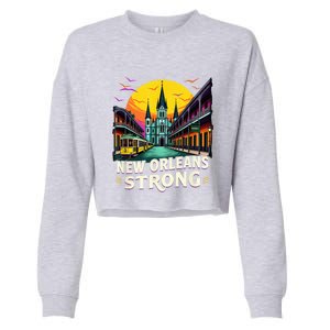 Traveling Lovers We Stand Nola Strong New Orleans Costume Cropped Pullover Crew