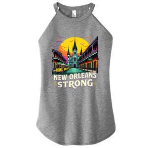 Traveling Lovers We Stand Nola Strong New Orleans Costume Women's Perfect Tri Rocker Tank