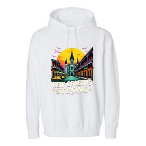 Traveling Lovers We Stand Nola Strong New Orleans Costume Garment-Dyed Fleece Hoodie