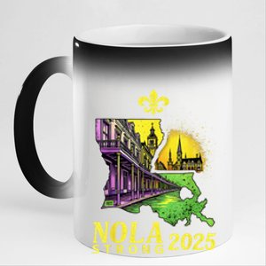 Traveling Lovers We Stand Nola Strong New Orleans Design 11oz Black Color Changing Mug