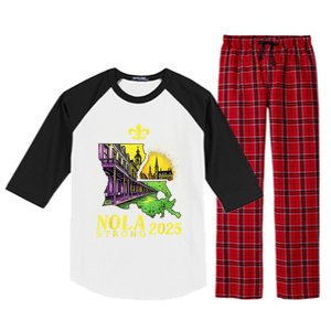 Traveling Lovers We Stand Nola Strong New Orleans Design Raglan Sleeve Pajama Set