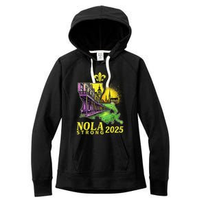 Traveling Lovers We Stand Nola Strong New Orleans Design Women's Fleece Hoodie