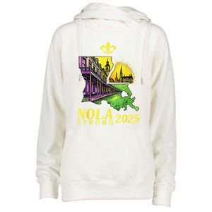 Traveling Lovers We Stand Nola Strong New Orleans Design Womens Funnel Neck Pullover Hood