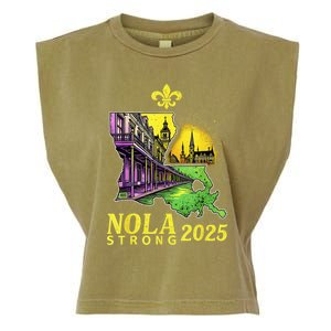 Traveling Lovers We Stand Nola Strong New Orleans Design Garment-Dyed Women's Muscle Tee