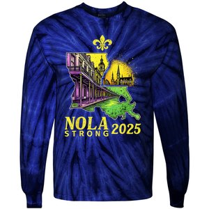 Traveling Lovers We Stand Nola Strong New Orleans Design Tie-Dye Long Sleeve Shirt