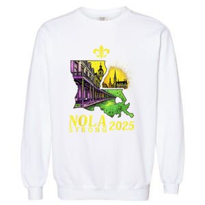 Traveling Lovers We Stand Nola Strong New Orleans Design Garment-Dyed Sweatshirt