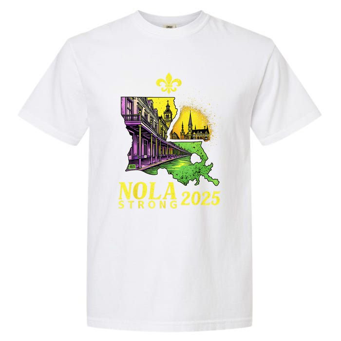 Traveling Lovers We Stand Nola Strong New Orleans Design Garment-Dyed Heavyweight T-Shirt