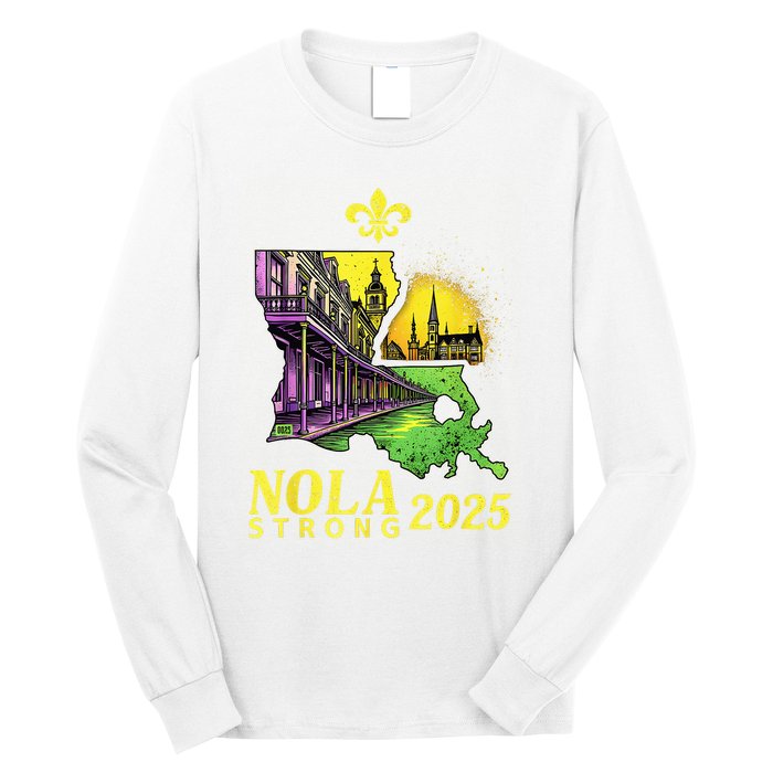 Traveling Lovers We Stand Nola Strong New Orleans Design Long Sleeve Shirt