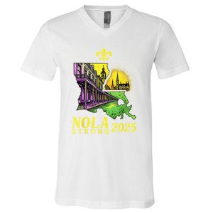 Traveling Lovers We Stand Nola Strong New Orleans Design V-Neck T-Shirt