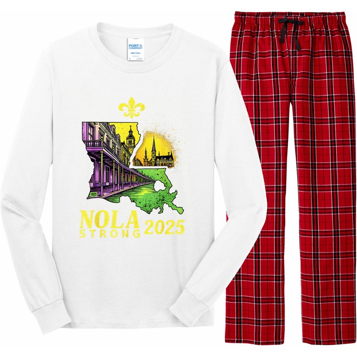 Traveling Lovers We Stand Nola Strong New Orleans Design Long Sleeve Pajama Set