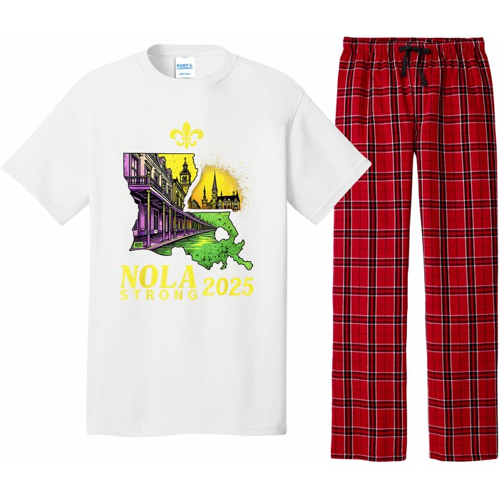 Traveling Lovers We Stand Nola Strong New Orleans Design Pajama Set