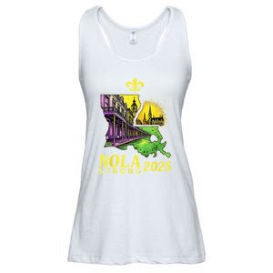 Traveling Lovers We Stand Nola Strong New Orleans Design Ladies Essential Flowy Tank