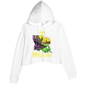 Traveling Lovers We Stand Nola Strong New Orleans Design Crop Fleece Hoodie