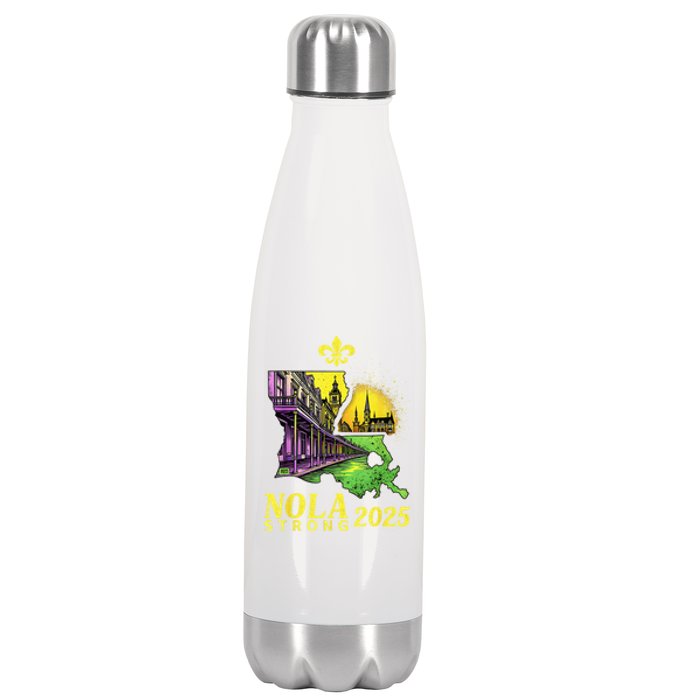 Traveling Lovers We Stand Nola Strong New Orleans Design Stainless Steel Insulated Water Bottle