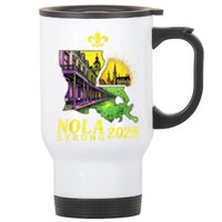 Traveling Lovers We Stand Nola Strong New Orleans Design Stainless Steel Travel Mug