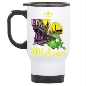 Traveling Lovers We Stand Nola Strong New Orleans Design Stainless Steel Travel Mug