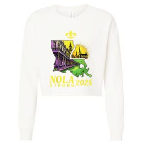 Traveling Lovers We Stand Nola Strong New Orleans Design Cropped Pullover Crew