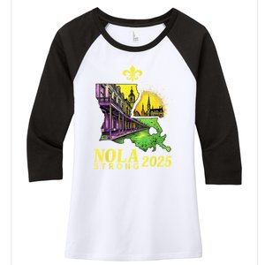 Traveling Lovers We Stand Nola Strong New Orleans Design Women's Tri-Blend 3/4-Sleeve Raglan Shirt