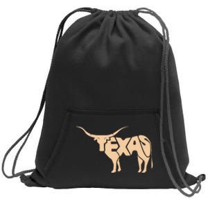 Texas Longhorn Word Art Cool Animal Sweatshirt Cinch Pack Bag