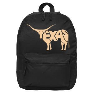 Texas Longhorn Word Art Cool Animal 16 in Basic Backpack