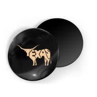 Texas Longhorn Word Art Cool Animal Magnet