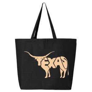 Texas Longhorn Word Art Cool Animal 25L Jumbo Tote