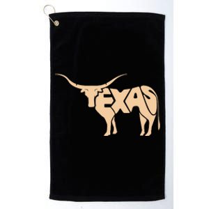 Texas Longhorn Word Art Cool Animal Platinum Collection Golf Towel