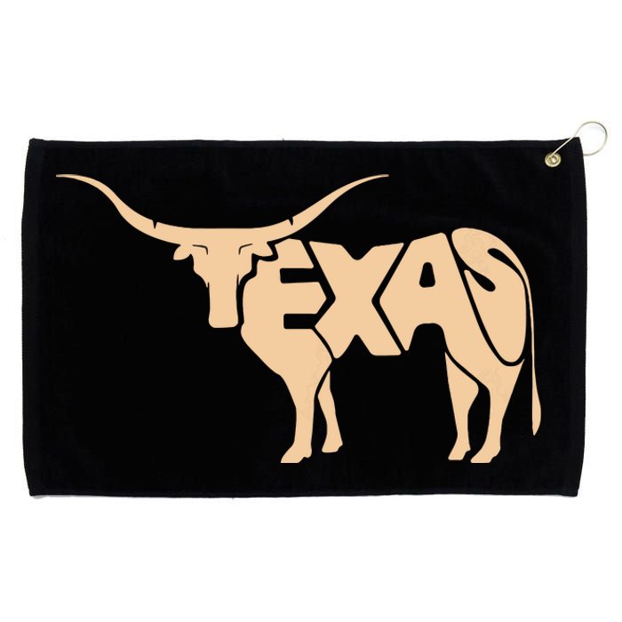 Texas Longhorn Word Art Cool Animal Grommeted Golf Towel