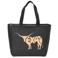 Texas Longhorn Word Art Cool Animal Zip Tote Bag