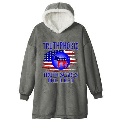 Truthphobic Left Wing Democrats Hooded Wearable Blanket