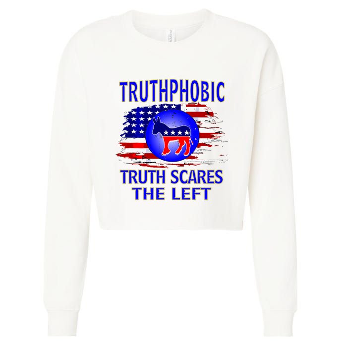 Truthphobic Left Wing Democrats Cropped Pullover Crew
