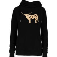 Texas Longhorn Word Art Cool Animal Womens Funnel Neck Pullover Hood