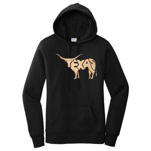 Texas Longhorn Word Art Cool Animal Women's Pullover Hoodie