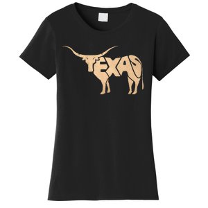 Texas Longhorn Word Art Cool Animal Women's T-Shirt