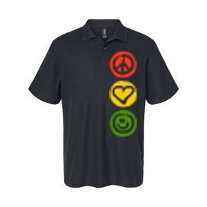 Traffic Light With Peace Love And Happiness Signs Softstyle Adult Sport Polo