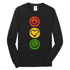 Traffic Light With Peace Love And Happiness Signs Tall Long Sleeve T-Shirt