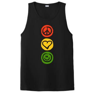 Traffic Light With Peace Love And Happiness Signs PosiCharge Competitor Tank