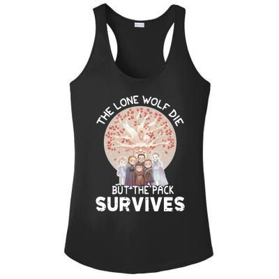 The Lone Wolf Die But The Pack Survives Ladies PosiCharge Competitor Racerback Tank