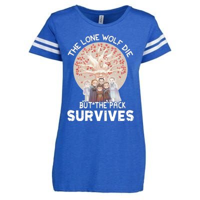 The Lone Wolf Die But The Pack Survives Enza Ladies Jersey Football T-Shirt