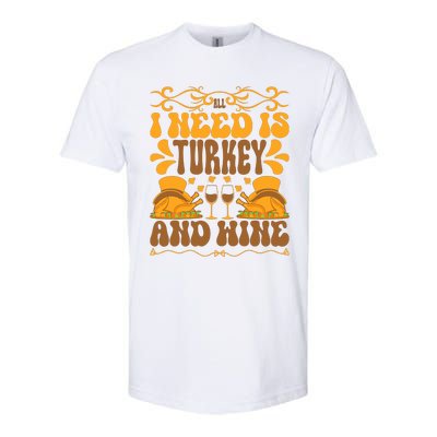 Turkey Lover Wine Lover Happy Thanksgiving Wine Glass Thanksgiving Dinner Softstyle CVC T-Shirt