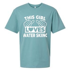 This Loves Water Skiing Water Skiing Water Skier Cool Gift Sueded Cloud Jersey T-Shirt