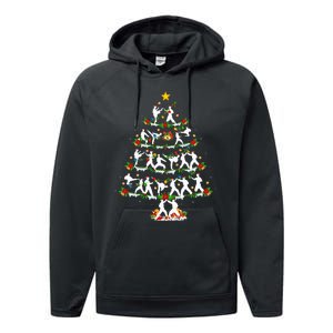 Taekwondo Lover Xmas Lighting Taekwondo Christmas Tree Performance Fleece Hoodie