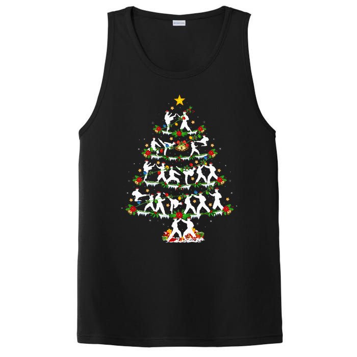 Taekwondo Lover Xmas Lighting Taekwondo Christmas Tree PosiCharge Competitor Tank